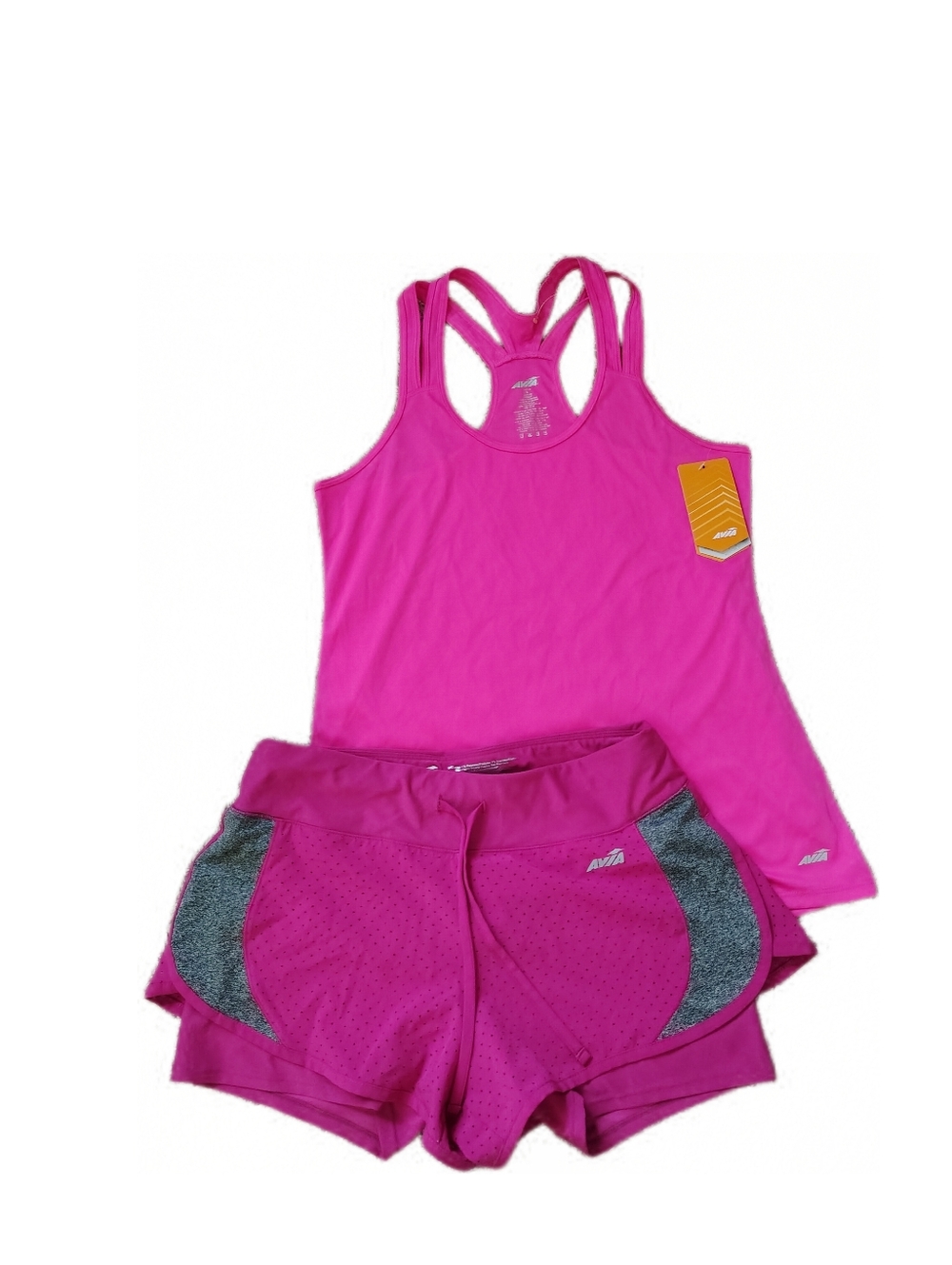 Avia Hot Pink Racerback Sports Tank And Shorts